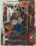 La Costumière by Marcel Gromaire, 1926, Encre et aquarelle, sold Nov 2023