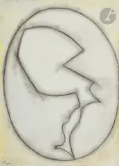 Composition by Jean Arp, vers 1960, Aquarelle et fusain, sold Nov 2023