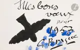 Oiseau - Mes bons vœux pour 1957 by Georges Braque, Encre et aquarelle, sold Nov 2023