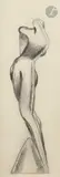 Étude pour Essor I by István Beöthy, vers 1929, Crayon noir et estompe, sold Nov 2023