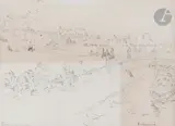 Quai de la Rapée by Auguste-Louis Lepère, Crayon, sold Nov 2023