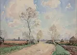 Personnage sur la route by Paul Émile Lecomte, Aquarelle, sold Jun 2016
