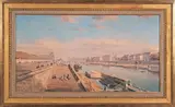 Vue de la Seine, avec le Louvre, l'Hôtel de Salm et l'ancienne Cour des Comptes by Théodore Jung, 1845, Aquarelle signée et datée, sold Apr 2016