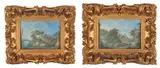 Paysage antique animé de personnages avec une femme portant sur la tête une corbeille de fleurs by Pierre-Antoine Patel, Gouache, sold Feb 2016
