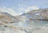 Lac de montagne by Henri Zuber, 1890, Aquarelle, sold Dec 2015