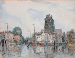 Le port de Dordrecht by Frank Myers Boggs, Aquarelle, sold Nov 2015