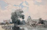 Vue de Pont l'Evêque by Frank Myers Boggs, Aquarelle, sold Nov 2015