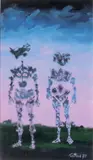 Deux personnages, nocturne by Lucien Coutaud, 1975, Gouache, sold Nov 2015