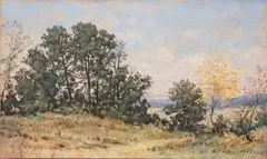 Paysage de campagne by Henri Harpignies, Aquarelle, sold Oct 2015