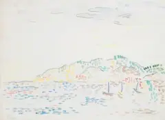 La baie by Henri Person, Aquarelle, sold Oct 2015