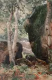 Sous-bois by Auguste Allongé, 1880, Aquarelle, sold Jun 2015