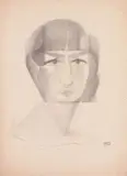 Portrait de femme by Emmanuel Gondouin, Crayon gris et estompe, sold Jun 2015