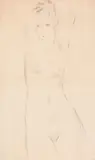 Nu les bras levés by Emmanuel Gondouin, Crayon gris sur papier calque, sold Jun 2015