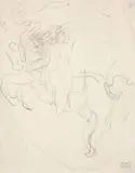 L'écuyère by Emmanuel Gondouin, Crayon gris sur papier calque, sold Jun 2015