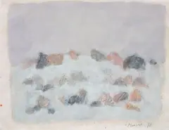 Marine aux rochers by Zoran Mušič, 1978, Aquarelle gouachée, sold Jun 2015