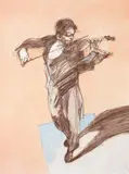 Le violonniste by Claude Weisbuch, Lithographie en couleur, sold May 2015
