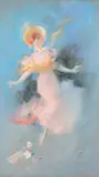 Farandole by Jules Chéret, Pastel sur toile, sold May 2015