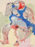 Femme by Bernard Damiano, 1966, Gouache, sold May 2015