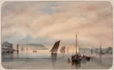 Pêcheurs sur la Garonne by Stanislas Gorin, Aquarelle, sold Apr 2015