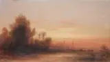 Paysage (vue de Constantinople?) by Félix Ziem, 1862, Aquarelle sur papier, sold Apr 2015