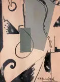 Composition by Kyril Mikhailovich Zdanevich, Encre et collage, sold Apr 2015