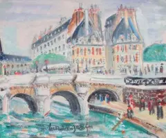 La Seine au Pont Neuf by Lucien Génin, Gouache, sold Feb 2015