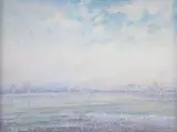 Matin de givre sur un étang des Dombes, Servaz by Jose Mingret, 1926, Aquarelle gouachée, sold Jan 2015