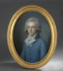 Portrait du vicomte de Balleroy by Alexander Kucharsky, Pastel ovale, sold Dec 2021
