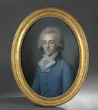 Portrait du vicomte de Balleroy by Alexander Kucharsky, Pastel ovale, sold Dec 2021