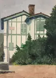 La maison de Pierre Loti à Hendaye by Louis Billiard, 1931, Aquarelle, sold Dec 2021