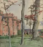 Château de Sully à Villebon by Monique Jørgensen, 1950, Aquarelle, sold Dec 2021