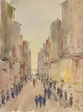 Toulon, rue d'Alger by Andrè Ragot, Aquarelle, sold Dec 2021
