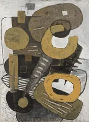 Composition by Zora Staak, 1950, Gouache, sold Dec 2021