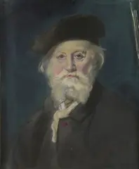 Autoportrait au béret by François-Louis Français, Pastel, sold Nov 2021