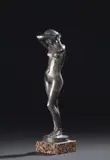 Phryné by Alexandre Falguière, Épreuve en bronze à patine argentée, fonte d'édition de F, sold Nov 2021