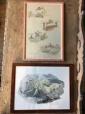 Chiens by Yvan Benoist-Gironiere, Aquarelle, sold Nov 2021
