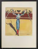 Torero aux banderilles, Espagne by Yves Brayer, Gouache, sold Oct 2023