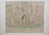La by Louis Bate, Encre (plume) et aquarelle, sold Oct 2023