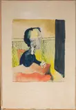 Portrait, circa 1925 by George Papazov, Aquarelle et encre (plume), non signée, sold Oct 2023
