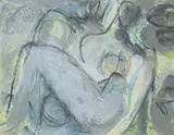 Nu assis by Jacques Poncet, Gouache, pastel et fusain, non signée, sold Oct 2023