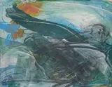 Sans titre by Georges Romathier, Technique mixte (aquarelle, gouache et fusain) sur papier, contrecollée sur panneau, sold Oct 2023