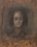 Portrait de jeune femme by Gilbert Pastor, Pastel, fusain et encre, sold Oct 2023