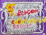 et Jacques VILLEGLÉ (1926-2022) La rétention du pouvoir est une forme de constipation du savoir [sic] d'après la phrase de Théophraste Renaudot by Yvon Taillandier, Technique mixte, acrylique, gouache et mine de plomb, sold Oct 2023