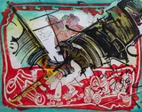 et Gianni BERTINI (1922-2010) Sans titre by Yvon Taillandier, 1994, Technique mixte, acrylique, collage, encre, gouache et mine de plomb sur papier, sold Oct 2023