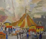 Le cirque by René Quéré, Gouache sur papier, sold Sep 2023