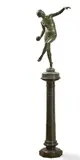 Danseuse nue à la balle by Lucien Charles Edouard Alliot, Bronze à patine verte sur socle en marbre, sold Dec 2018