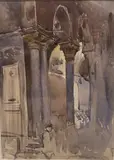 Intérieur d'église by Jean-Louis Forain, Aquarelle, sold Dec 2021