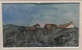 Deux chevaux dans la lande by Jean-Louis Forain, Gouache aquarellée, sold Dec 2021