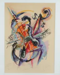 Hommage à Pablo Casals by Roger Lersy, Lithographie en couleurs signée, annotée et numérotée, sold Dec 2021