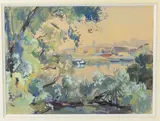 L'étang by Marcel Parturier, Gouache, sold Dec 2021